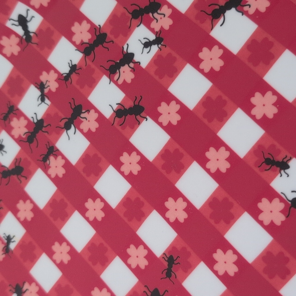 Pier 1 Red Checkered Ant Pattern Platter - Picture 3 of 4